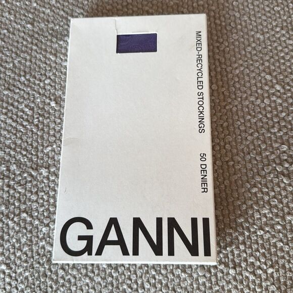 New GANNI Lavender Paisley Stockings Small